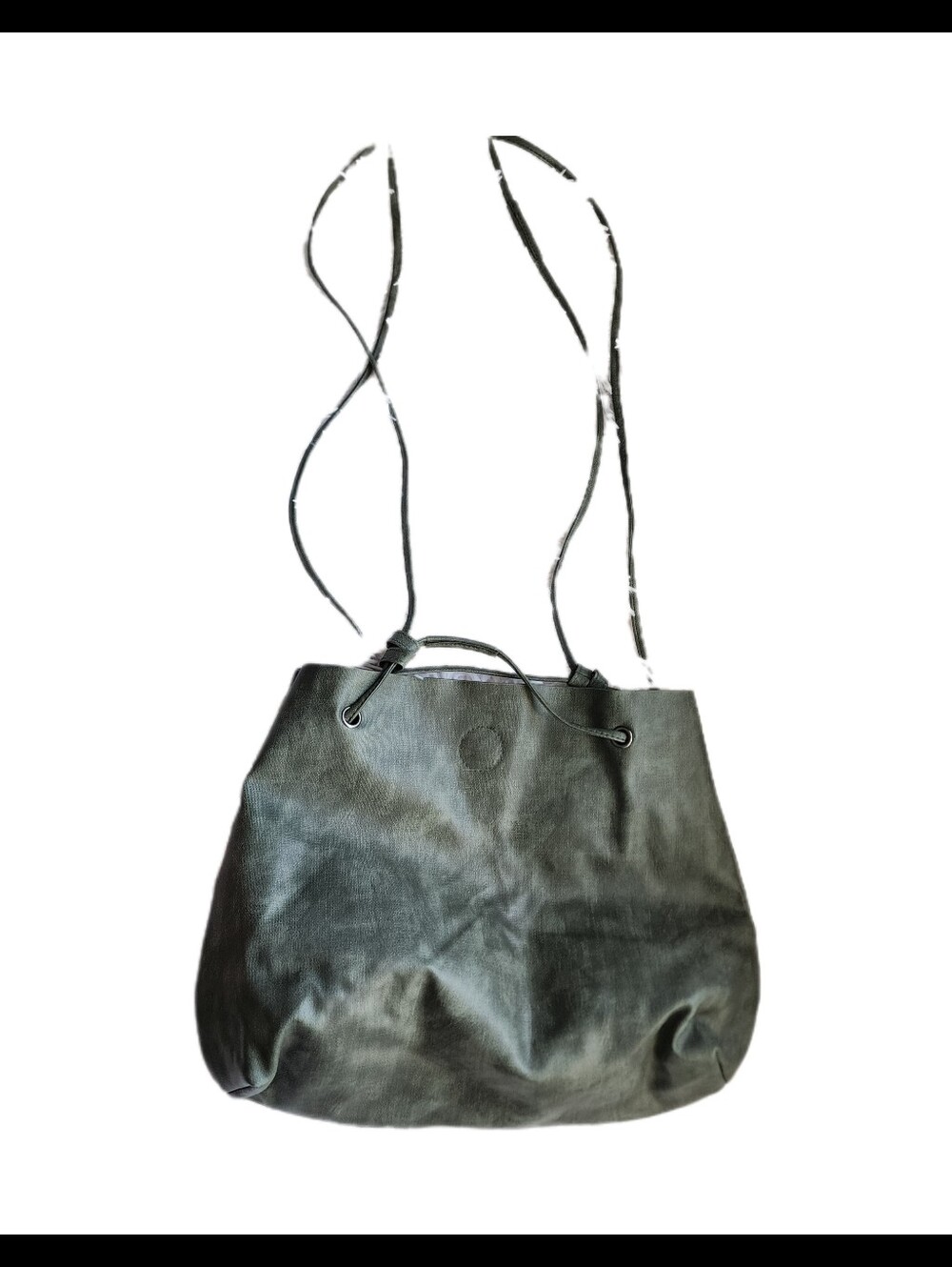 Vintage Style Green Textured Drawstring Hobo Shoulder Bag